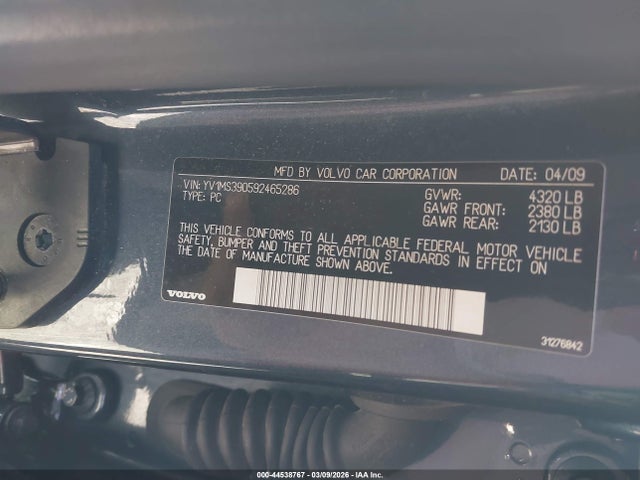 2009 VOLVO S40 YV1MS390592465286 Photo 8