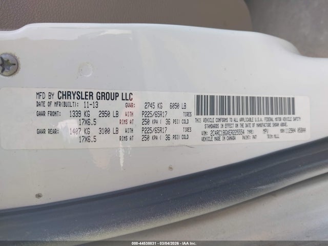 Продаж на аукціоні авто 2014 Chrysler Town & Country Touring, vin: 2C4RC1BGXER225554, номер лоту: 44538831