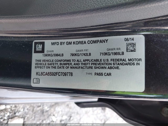 KL8CA6S92FC709778 Chevrolet Spark Ls Manual
