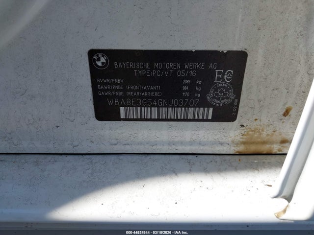 Продаж на аукціоні авто 2016 Bmw 328i Xdrive, vin: WBA8E3G54GNU03707, номер лоту: 44538944
