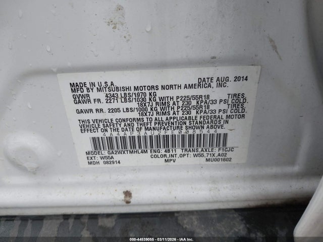 2015 MITSUBISHI OUTLANDER SPORT 4A4AP3AU2FE008544 Photo 8