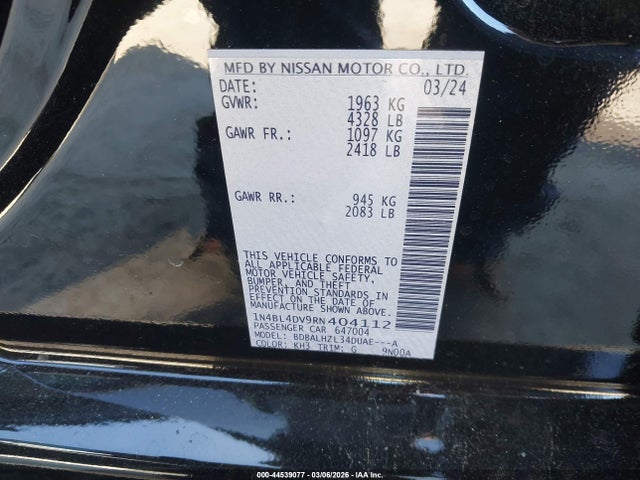 1N4BL4DV9RN404112 Nissan Altima Sv Fwd