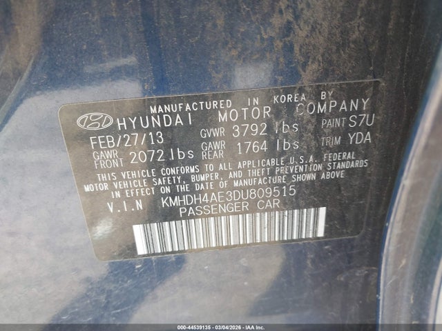 Продажа на аукционе авто 2013 Hyundai Elantra Gls, vin: KMHDH4AE3DU809515, номер лота: 44539135