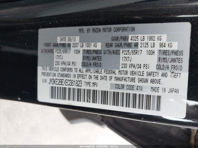 Aukcja sprzedaży 2014 Mazda Cx-5 Sport, vin: JM3KE2BEXE0381823, numer aukcji: 44539139