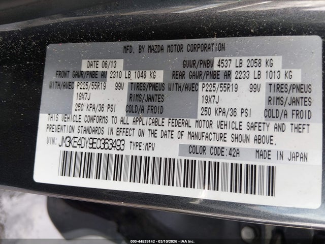 44539142 :رقم المزاد ، JM3KE4DY9E0363493 vin ، 2014 Mazda Cx-5 Grand Touring مزاد بيع