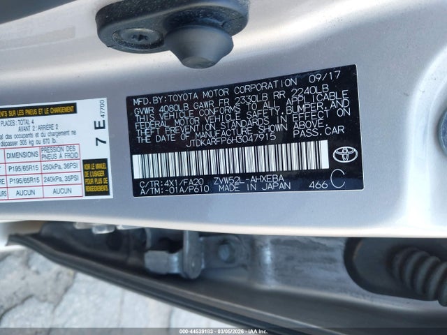 2017 TOYOTA PRIUS PRIME JTDKARFP6H3047915 Photo 8