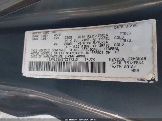 1996 TOYOTA TACOMA 4TAVL52N5TZ137210 Photo 8