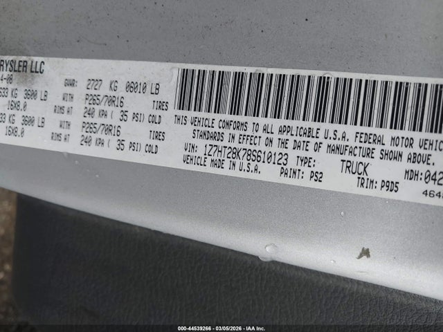 2008 MITSUBISHI RAIDER 1Z7HT28K78S610123 Photo 8