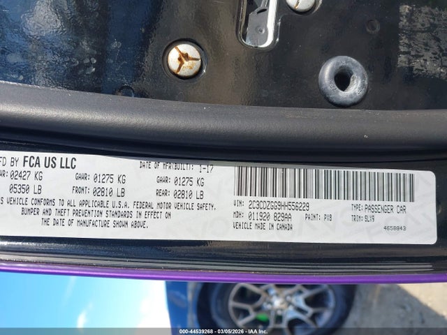 Продажа на аукционе авто 2017 Dodge Challenger Gt, vin: 2C3CDZGG9HH556229, номер лота: 44539268