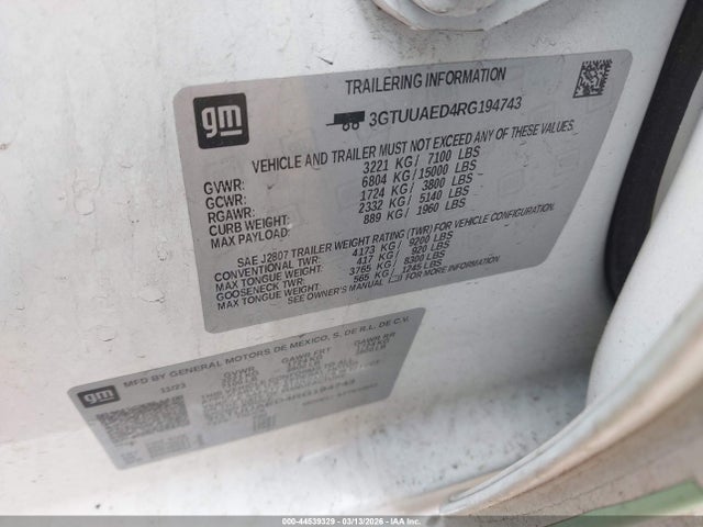 2024 Gmc Sierra 1500 4wd  Short Box Pro მანქანა იყიდება აუქციონზე, vin: 3GTUUAED4RG194743, აუქციონის ნომერი: 44539329