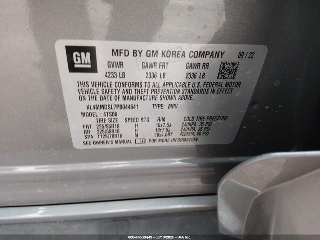 44539449 :رقم المزاد ، KL4MMDSL7PB044641 vin ، 2023 Buick Encore Gx Select Fwd مزاد بيع