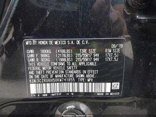 2019 HONDA HR-V 3CZRU6H50KM741855 Photo 8