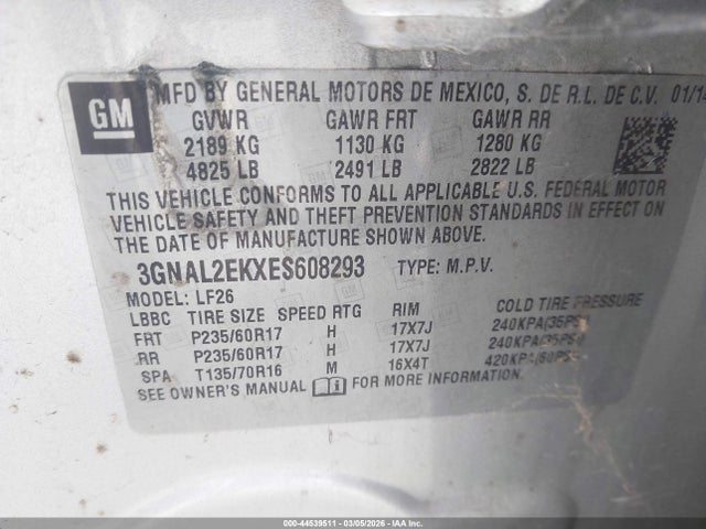 3GNAL2EKXES608293 Chevrolet Captiva Sport 2ls