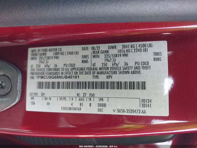 Ford ESCAPE SE 2022 1FMCU9G68NUB40101 Image 9