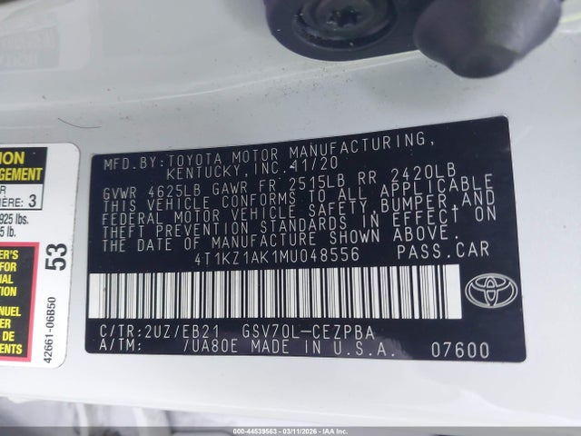 4T1KZ1AK1MU048556 Toyota CAMRY TRD