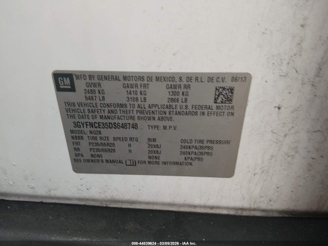 2013 CADILLAC SRX 3GYFNCE35DS648748 Photo 8