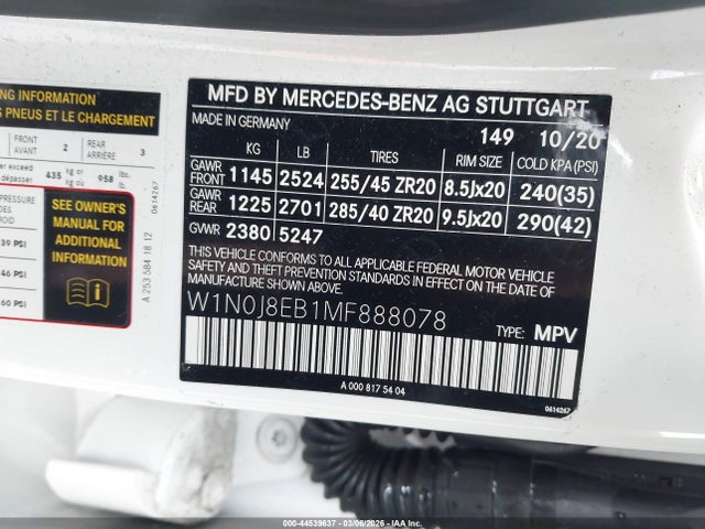 2021 MERCEDES-BENZ GLC 300 W1N0J8EB1MF888078 Photo 8