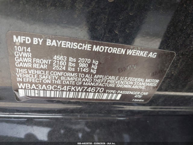 2015 BMW 335I WBA3A9C54FKW74670 Photo 8