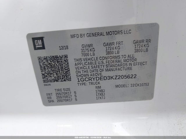 1GCRYDED3KZ205622 Chevrolet Silverado 1500 Lt