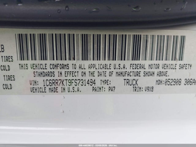 Aukcja sprzedaży 2015 Ram 1500 Express, vin: 1C6RR7KT9FS731494, numer aukcji: 44539812