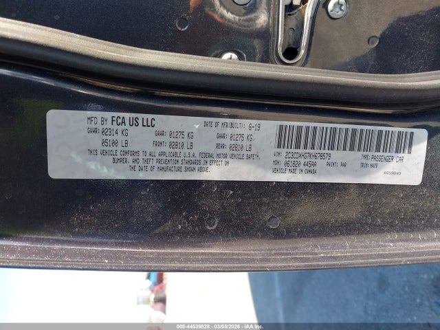 2C3CDXHG7KH678579 Dodge Charger Gt Rwd