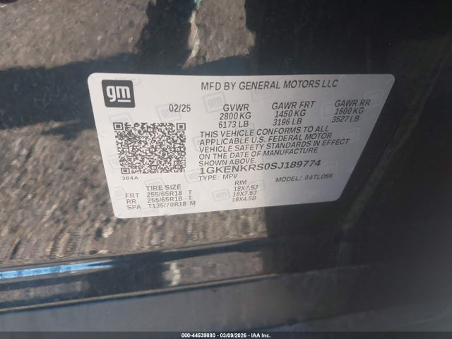 1GKENKRS0SJ189774 GMC Acadia Fwd Elevation