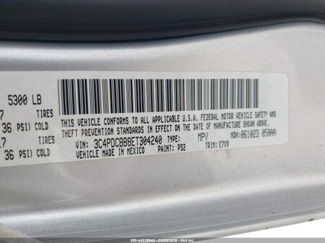 Продаж на аукціоні авто 2014 Dodge Journey Sxt, vin: 3C4PDCBB8ET304240, номер лоту: 44539945