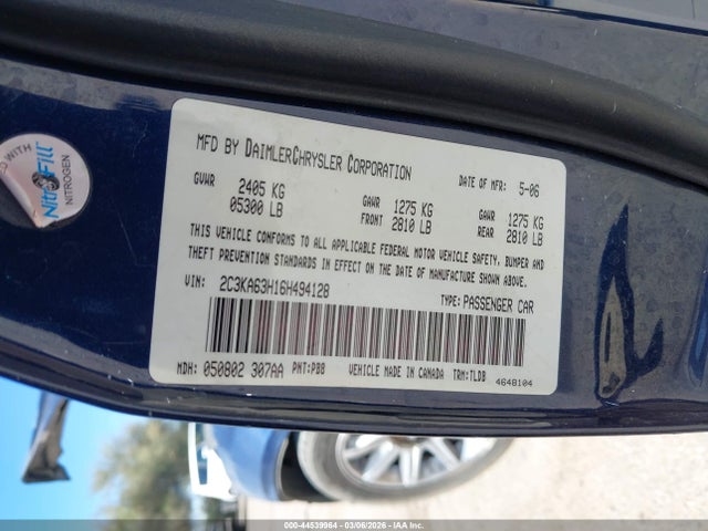 Aukcja sprzedaży 2006 Chrysler 300c, vin: 2C3KA63H16H494128, numer aukcji: 44539964
