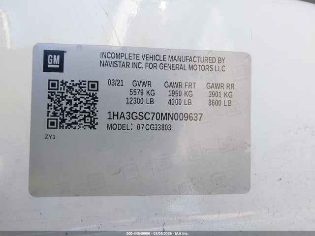 Chevrolet Express Cutaway 2021 1HA3GSC70MN009637 Image 9