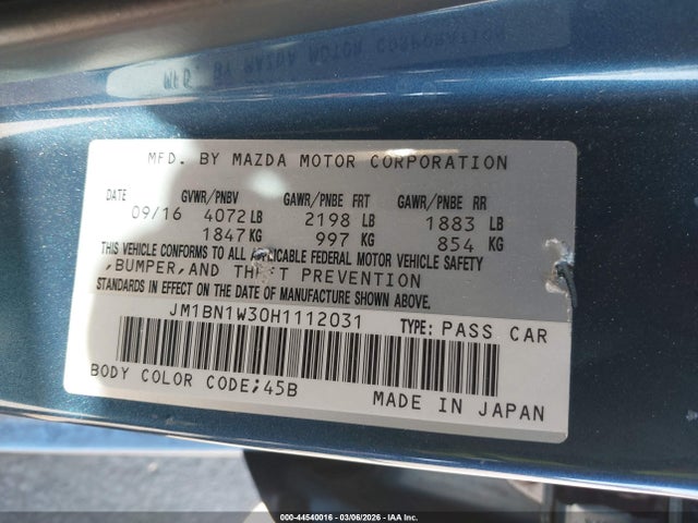JM1BN1W30H1112031 Mazda Mazda3 Grand Touring