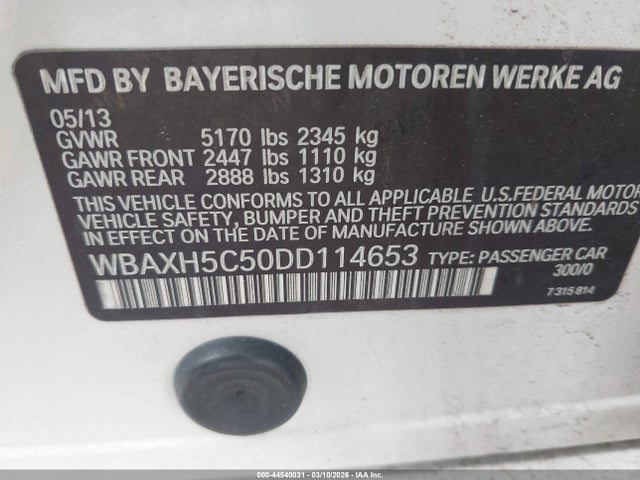 Aukcja sprzedaży 2013 Bmw 528i Xdrive, vin: WBAXH5C50DD114653, numer aukcji: 44540031