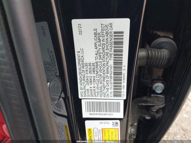 44540112 :رقم المزاد ، 19UUB7F98PA001431 vin ، 2023 Acura Tlx Type S - Hp Wheel And Tire مزاد بيع
