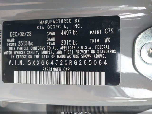 2024 KIA K5 5XXG64J20RG265064 Photo 8