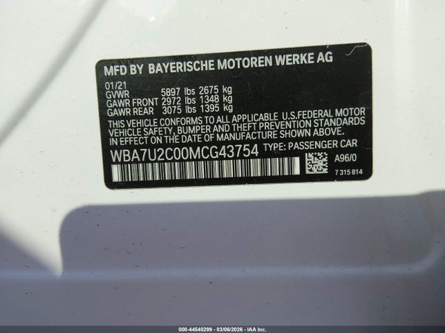 2021 BMW 750I WBA7U2C00MCG43754 Photo 8