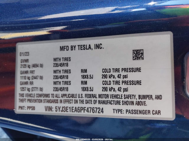 2023 TESLA MODEL 3 5YJ3E1EA6PF476724 Photo 8