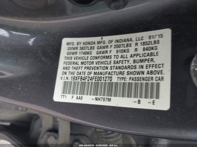 2015 HONDA CIVIC HYBRID 19XFB4F24FE001270 Photo 8