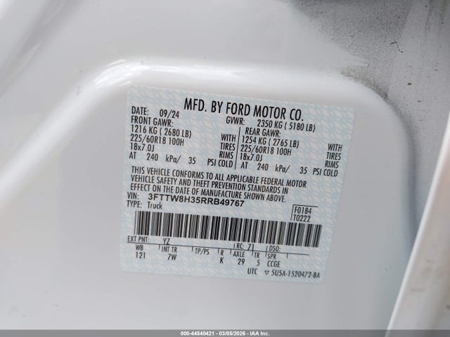 Ford Maverick Xlt 2024 3FTTW8H35RRB49767 Image 9