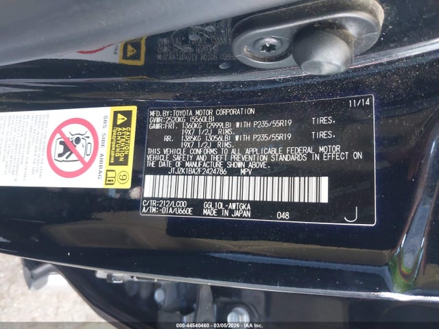 Aukcja sprzedaży 2015 Lexus Rx 350, vin: JTJZK1BA2F2424786, numer aukcji: 44540460