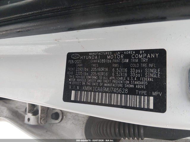 KM8K1CAA9MU745628 Hyundai Kona Se
