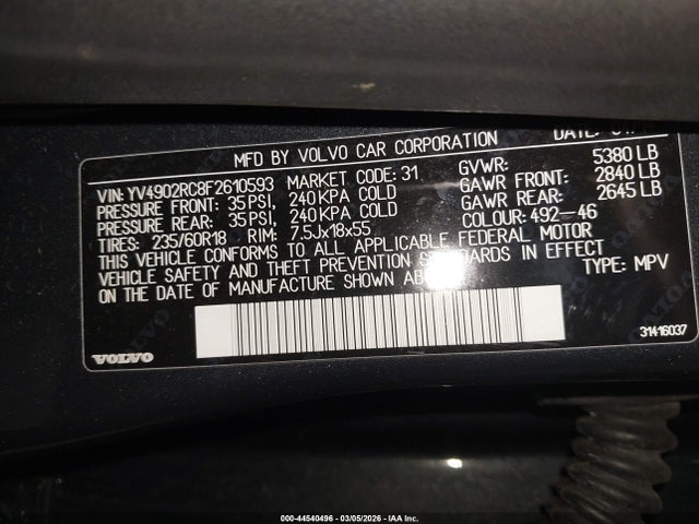 Volvo Xc60 T6 Premier Plus 2015 YV4902RC8F2610593 Image 9