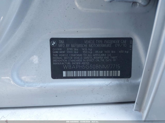 2011 BMW 328I WBAPH5G50BNM77715 Photo 8