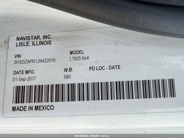 3HSDZAPR1JN422019 International Lt