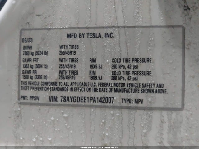 2023 TESLA MODEL Y 7SAYGDEE1PA142007 Photo 8