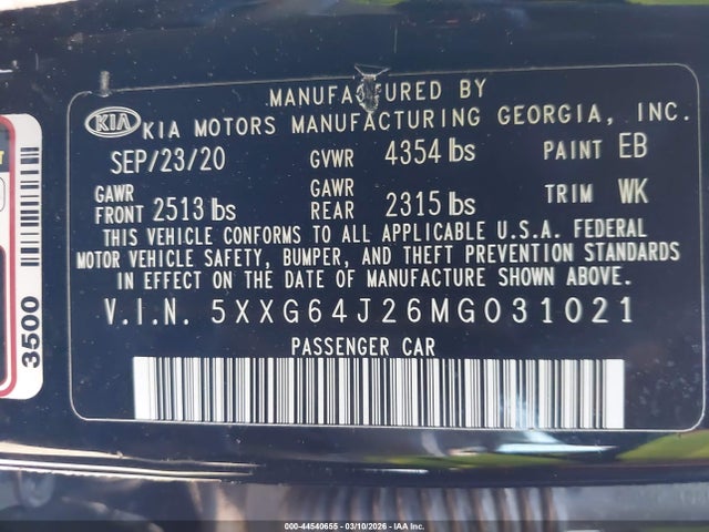 2021 KIA K5 5XXG64J26MG031021 Photo 8