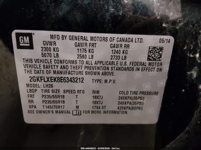Продаж на аукціоні авто 2014 Gmc Terrain Slt-1, vin: 2GKFLXEK8E6343212, номер лоту: 44540823