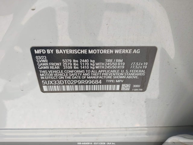 5UX33DT02P9R99684 BMW X4 Xdrive30i
