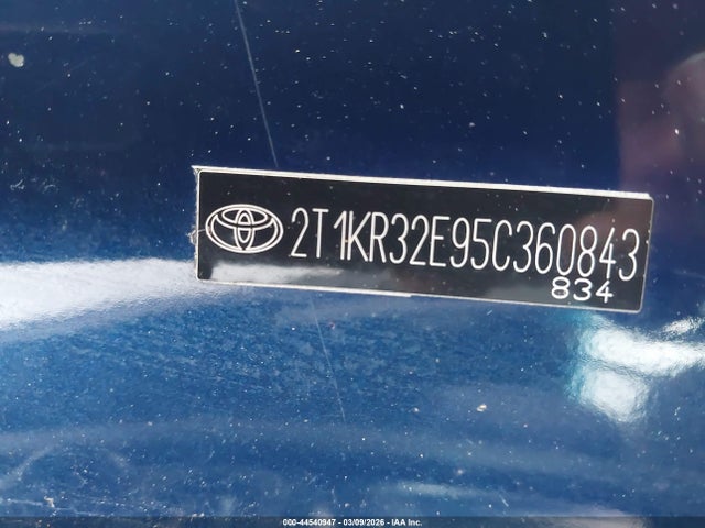 Продаж на аукціоні авто 2005 Toyota Matrix, vin: 2T1KR32E95C360843, номер лоту: 44540947