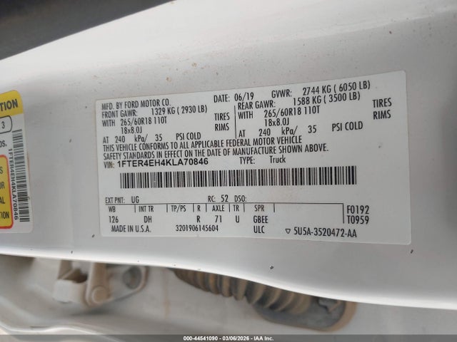 Ford Ranger Lariat 2019 1FTER4EH4KLA70846 Image 9