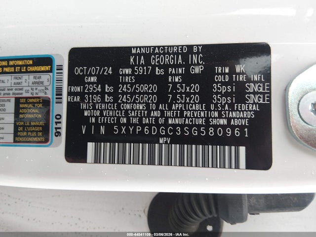 5XYP6DGC3SG580961 KIA Telluride S