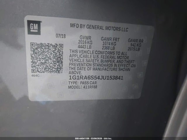 2018 CHEVROLET VOLT 1G1RA6S54JU153841 Photo 8